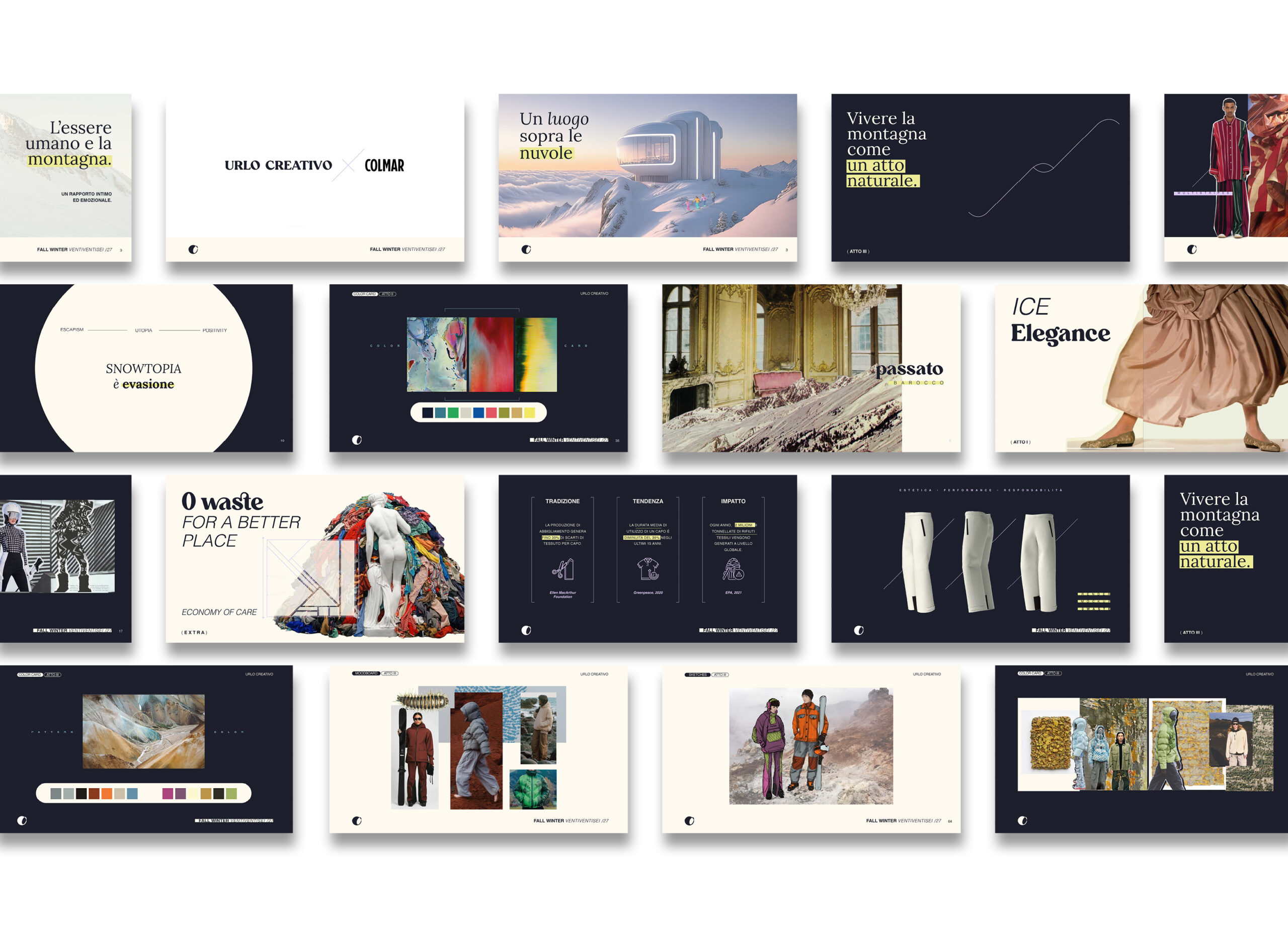 Ricerca, concept, moodboard e sviluppo della collezione Colmar con Urlo Creativo